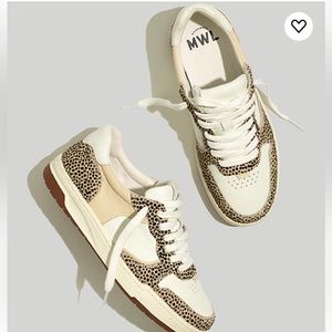 NWT Madewell Court Sneakers in Spotted Calf Hair
